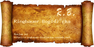 Ringbauer Boglárka névjegykártya